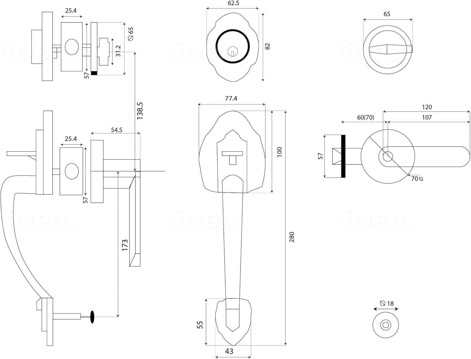 NOMA Single Front Door Hardware Set, Grip Entry Door Lock Set with Lever Handle and deadbolt, Antique Brass