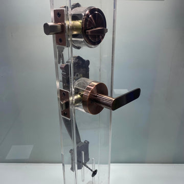 Zita Single Front Door Hardware Set, Grip Entry Door Lock Set with Lever Handle and deadbolt, Antique Copper
