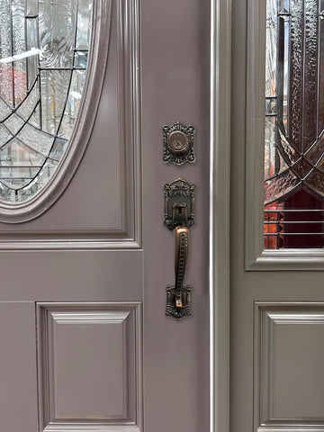 Zita Single Front Door Hardware Set, Grip Entry Door Lock Set with Lever Handle and deadbolt, Antique Copper