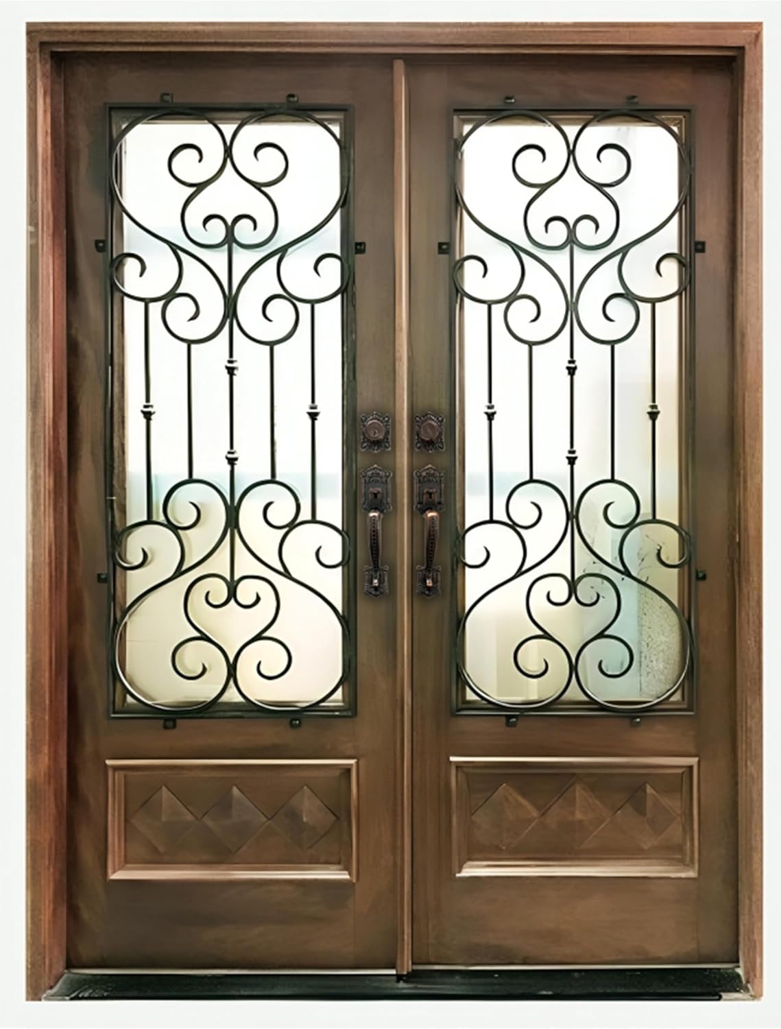 Zita Single Front Door Hardware Set, Grip Entry Door Lock Set with Grip Handle and deadbolt, Antique Copper