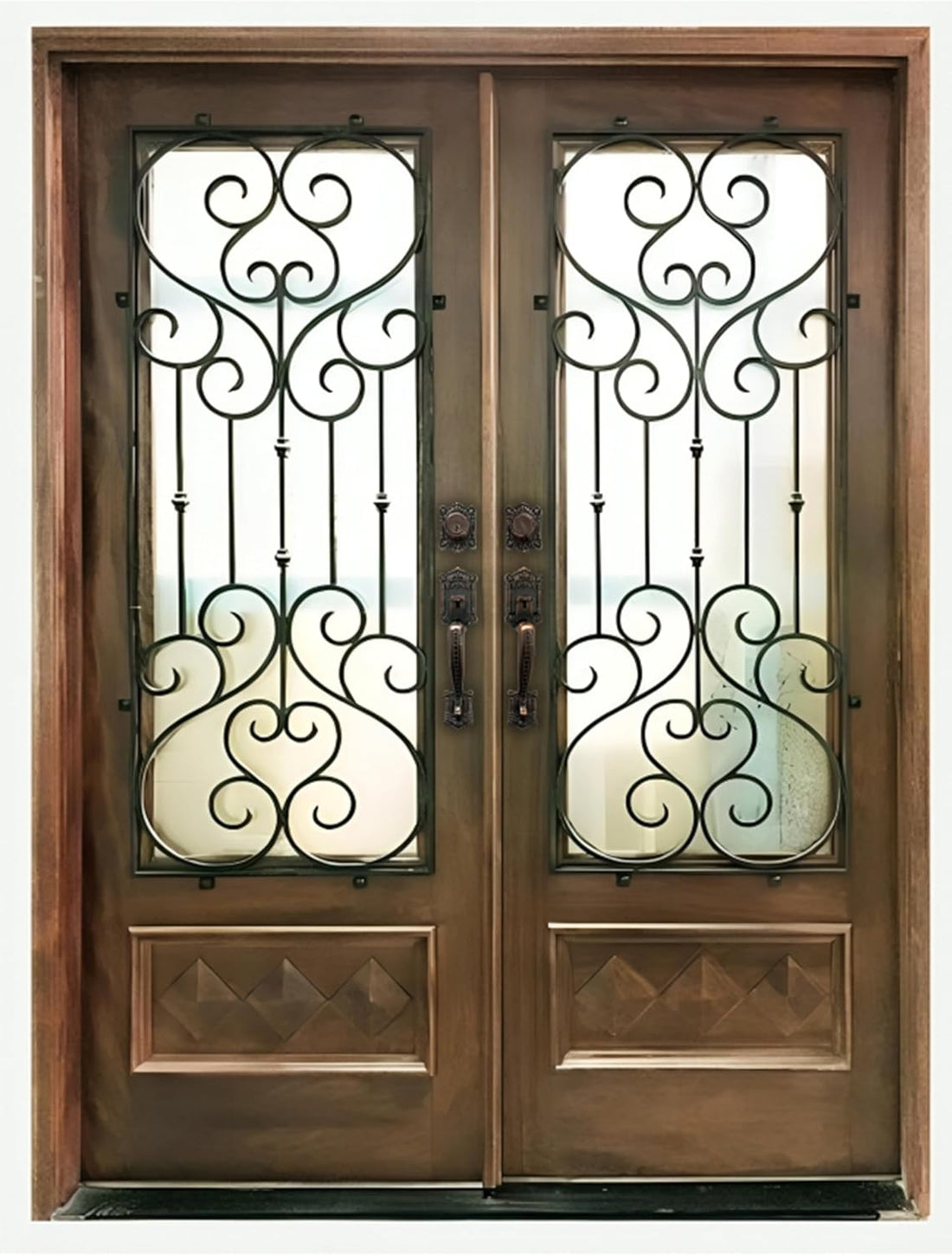 Zita Single Front Door Hardware Set, Grip Entry Door Lock Set with Grip Handle and deadbolt, Antique Copper