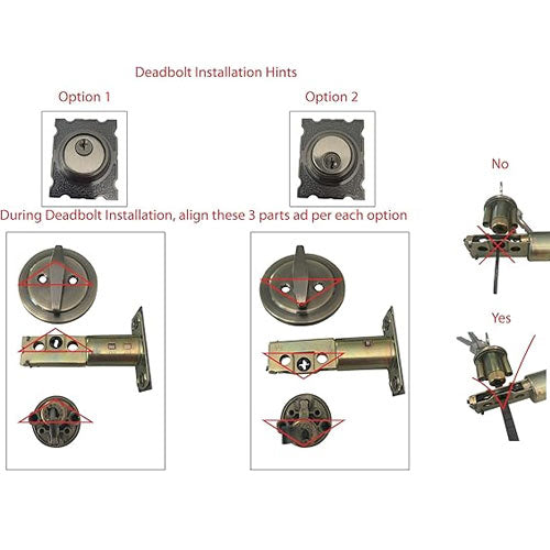 Single Front Door Hardware Set Luna with Lever Handle and deadbolt. European Style. Antique Brass.