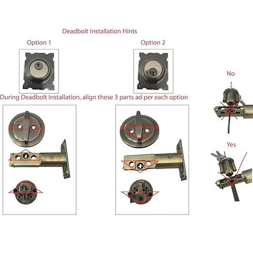 Reversible Front Door Hardware Set Luna with Lever Handle and deadbolt. European Style. Antique Copper.