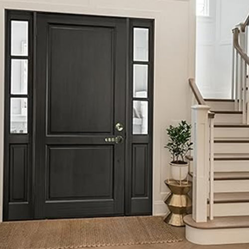 Zita Single Front Door Hardware Set, Grip Entry Door Lock Set with Lever Handle and deadbolt, Antique Brass
